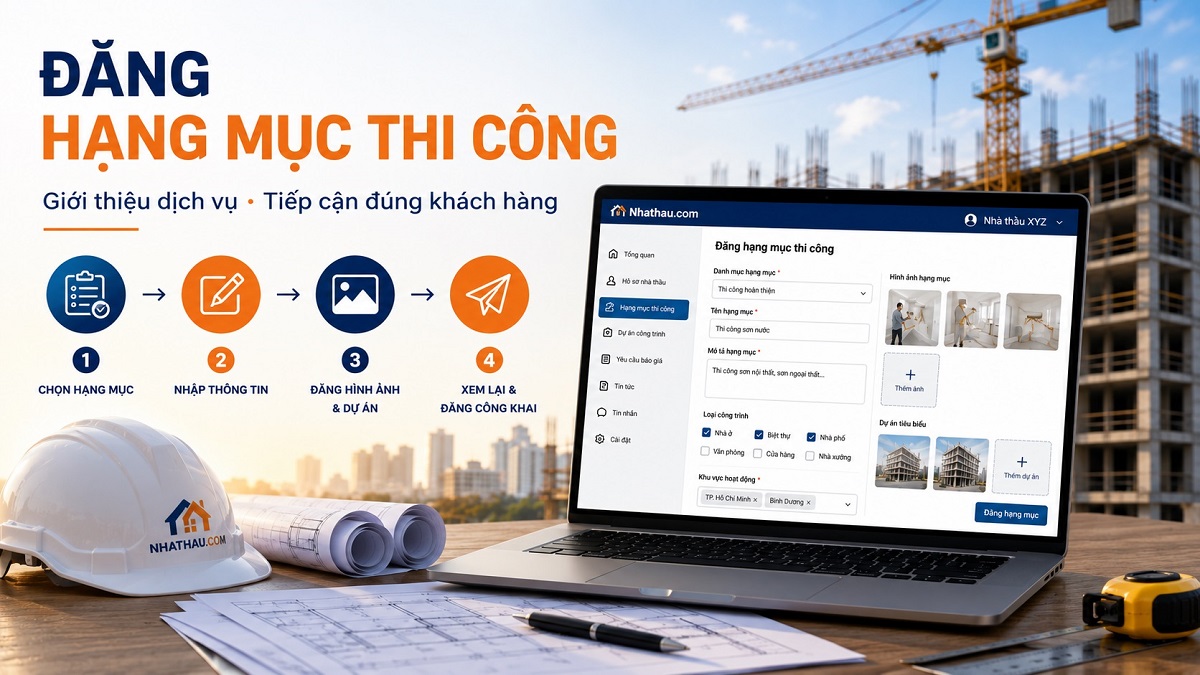 Đăng hạng mục thi công